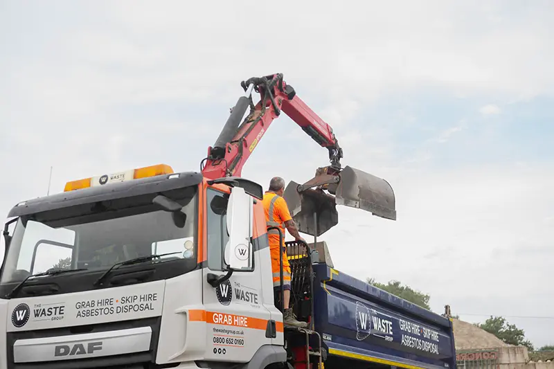 grab lorry with driver